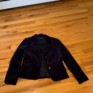 Context Deep Blue Velvet Blazer